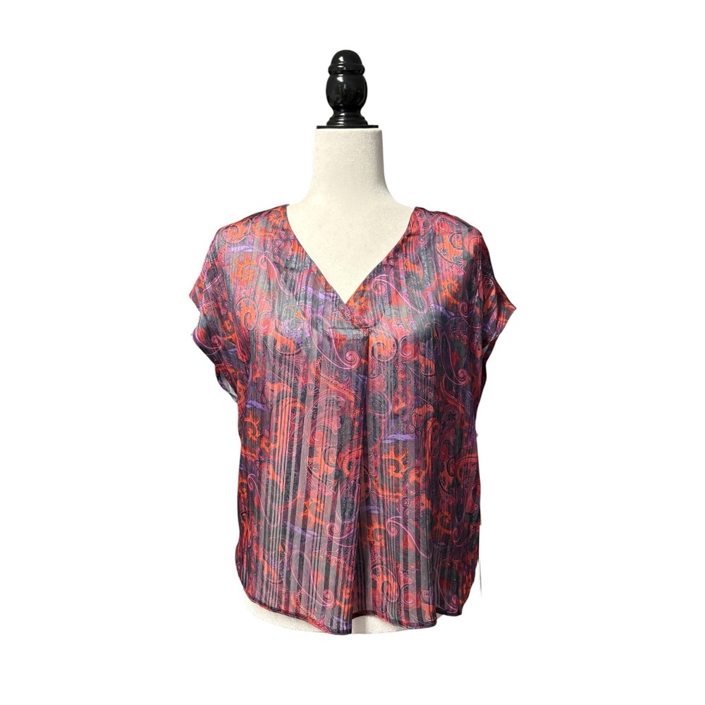 NWT Dear John Kristen 2-Piece Plum Paisley Tencel Blouse Set Size S Boho